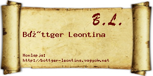 Böttger Leontina névjegykártya